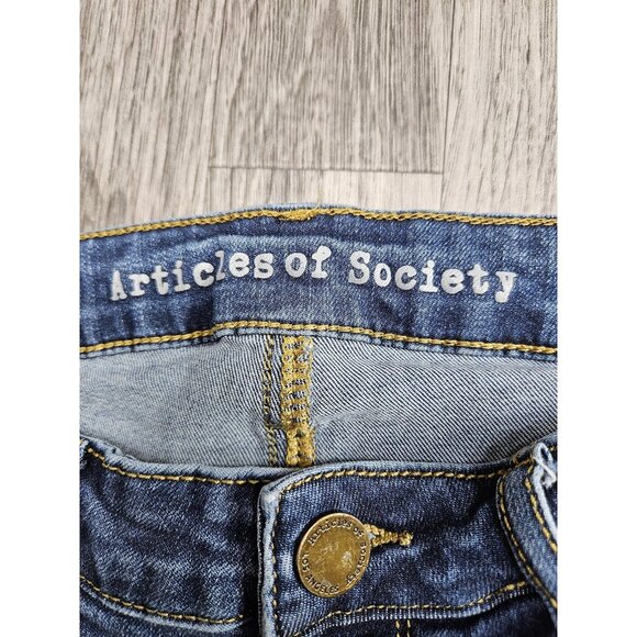 Articles of Society Jeans Womens 28 Distressed Prairie Raw Hem Stretch Denim - Picture 6 of 15